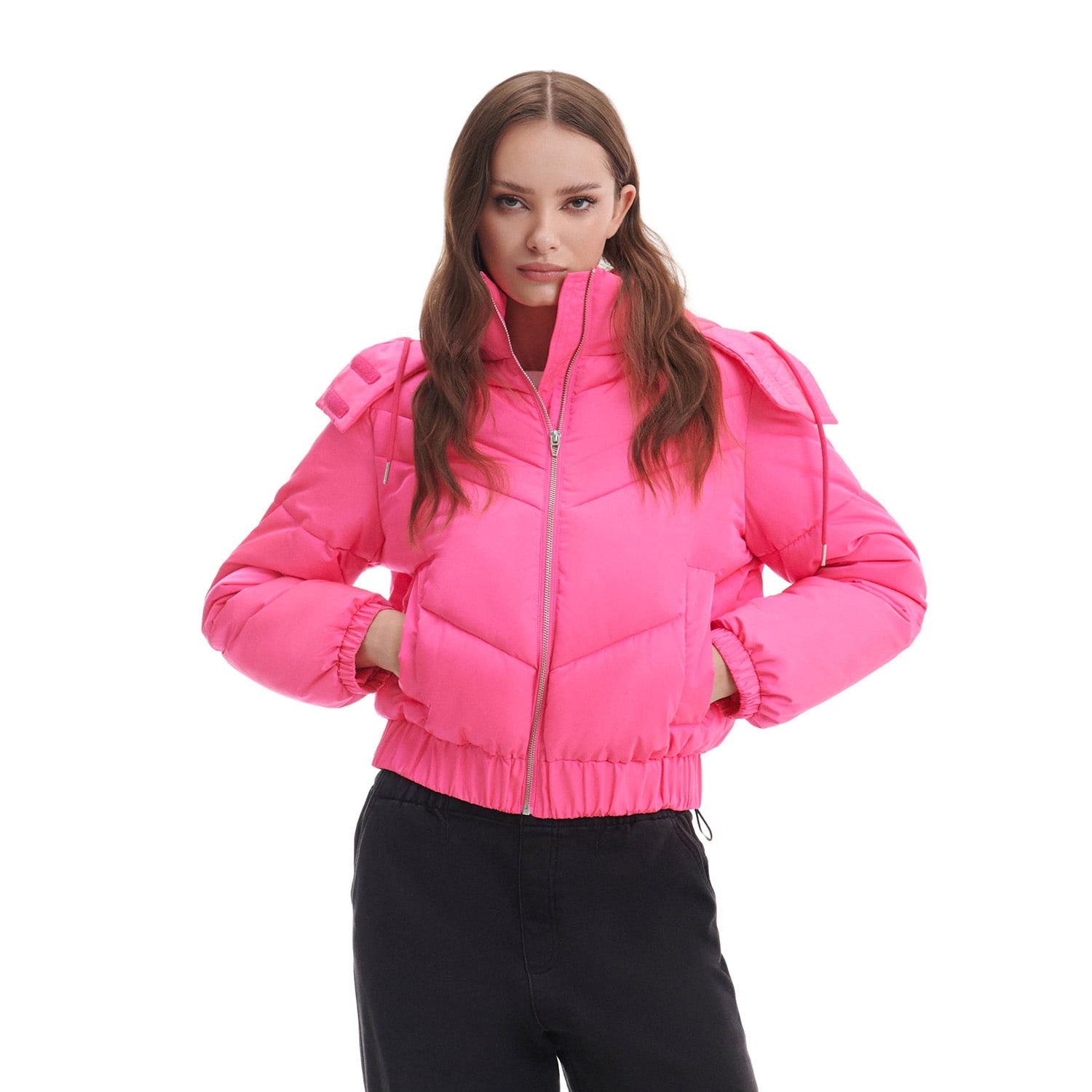 Cropp - Bunda s kapucňou - Ružová